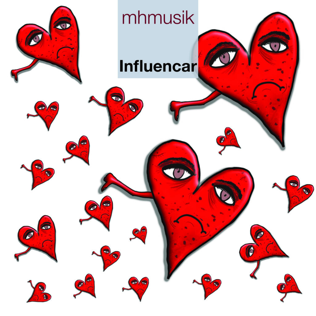 Das Cover von Influencar  - Popsong über den Aufstieg und Absturz eines Influencers in den sozialen Medien ich nenne das Lied Influencar, weil es sch reimt auf Kommentar